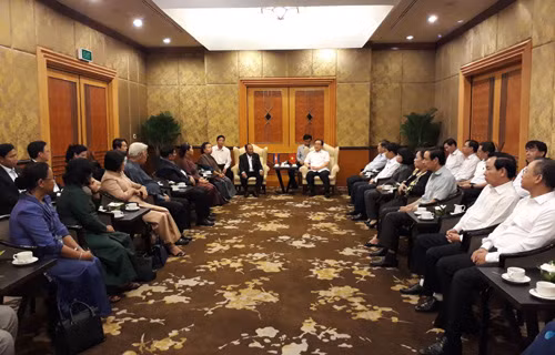 Bí thư Thành ủy Hà Nội Hoàng Trung Hải tiếp Chủ tịch Quốc hội Campuchia ảnh 1