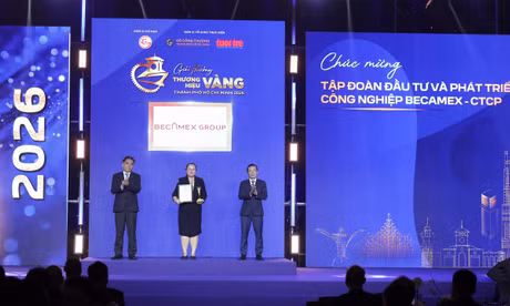 Tập đoàn Becamex được vinh danh thương hiệu vàng Thành phố Hồ Chí Minh năm 2026 