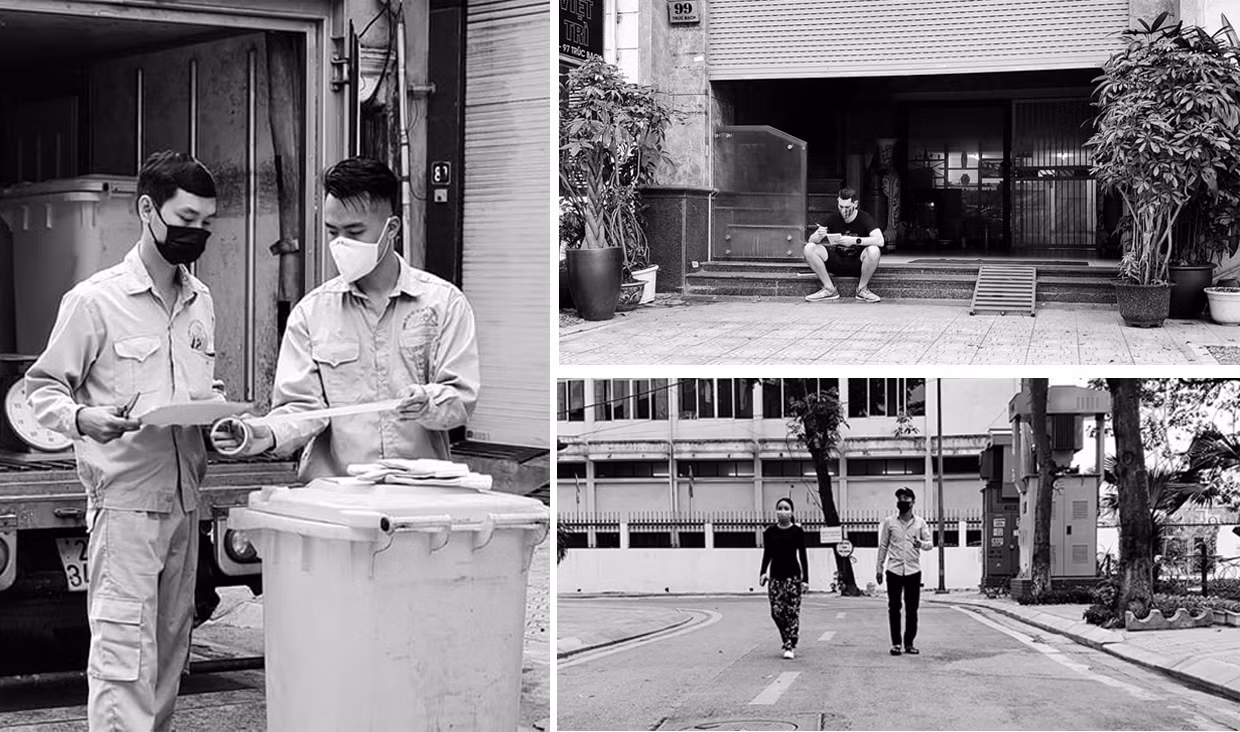 Những ngày bình yên tại tuyến phố cách ly Trúc Bạch.