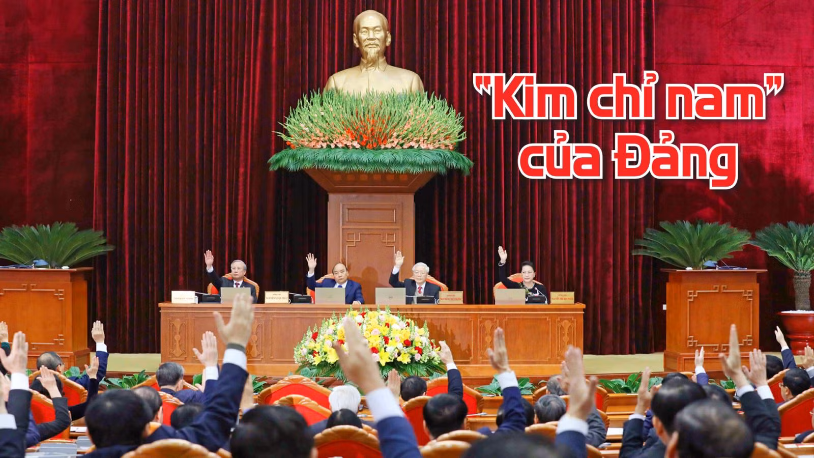 Các đại biểu biểu quyết thông qua chương trình Hội nghị Trung ương lần thứ 15 Khóa XII.