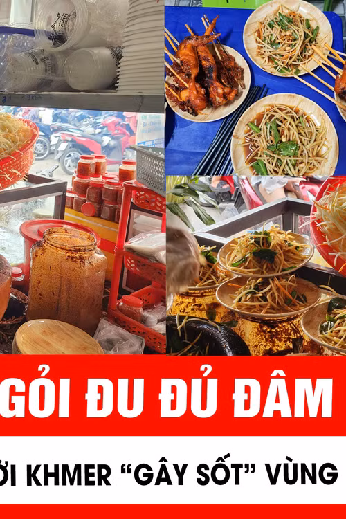 Đầu Xuân chen chân ăn gỏi đu đủ đâm trứ danh của người Khmer Tri Tôn, An Giang.