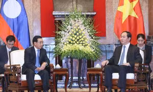 Chủ tịch nước Trần Đại Quang tiếp Phó Chủ tịch nước Lào 