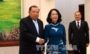 Tổng Bí thư, Chủ tịch nước Lào tiếp đoàn cấp cao Đảng ta