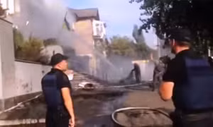 Kênh truyền hình Ukraine bị đốt phá ngay giữa thủ đô