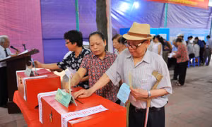 Hình ảnh cử tri cả nước nô nức đi bầu cử