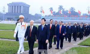 Viếng Chủ tịch Hồ Chí Minh nhân 70 năm ngày Tổng tuyển cử đầu tiên