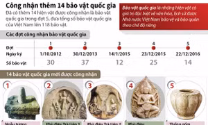 Chiêm ngưỡng 14 bảo vật quốc gia mới được công nhận