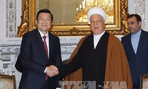 Chủ tịch nước Trương Tấn Sang hội kiến Chủ tịch Quốc hội Iran