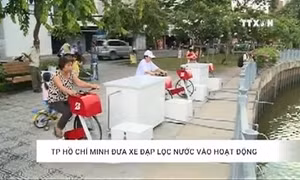 Người Sài Gòn hào hứng đạp xe lọc nước kênh, rạch