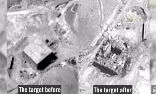 Ảnh trước và sau vụ không kích cơ sở được cho là lò phản ứng hạt nhân của Syria gần Deir Az Zor năm 2007. Ảnh: Quân đội Israel