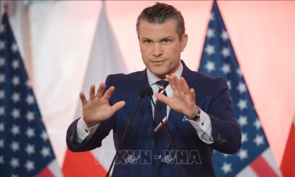 Bộ trưởng Chiến tranh Mỹ Pete Hegseth. Ảnh: PAP/TTXVN