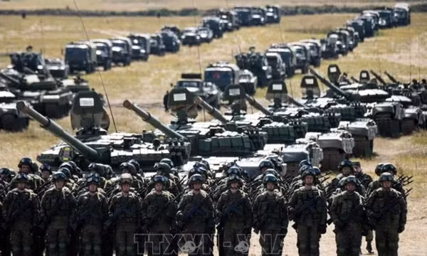 Binh sĩ Nga tham gia một cuộc tập trận. Ảnh tư liệu: AFP/TTXVN (Không cho phép bên thứ ba khai thác, chia sẻ lại)