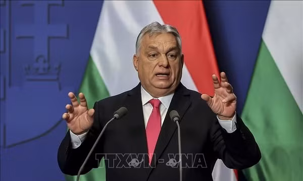 Cựu Thủ tướng Hungary Viktor Orban phát biểu tại Budapest. Ảnh: THX/TTXVN