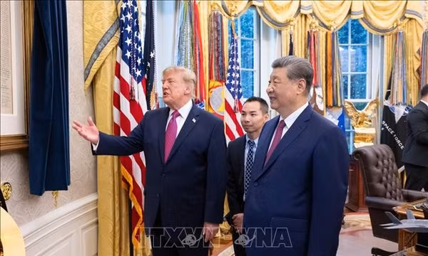 Tổng thống Mỹ Donald Trump tiếp Chủ tịch Trung Quốc Tập Cận Bình tại Nhà Trắng, ngày 24/9/2026. Ảnh: THX/TTXVN phát