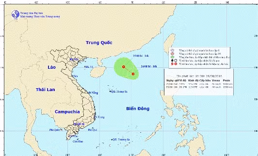 Xuất hiện áp thấp nhiệt đới trên biển Đông ảnh 1