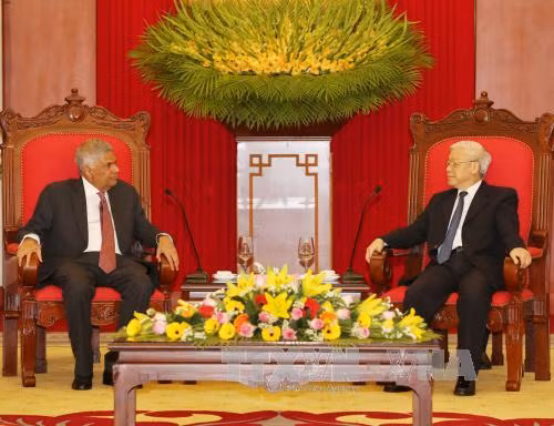 Tổng Bí thư Nguyễn Phú Trọng tiếp Thủ tướng Sri Lanka ảnh 1