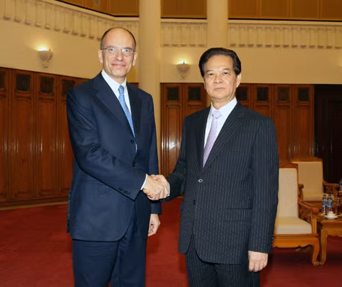 Thủ tướng Nguyễn Tấn Dũng tiếp cựu Thủ tướng Italy Enrico Letta ảnh 1