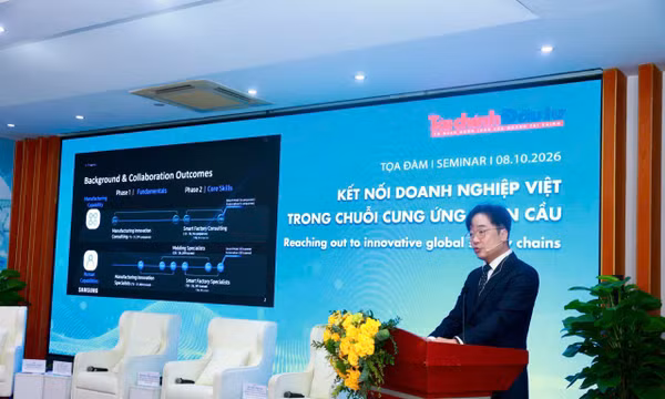 Đại diện Samsung phát biểu tại Tọa đàm.