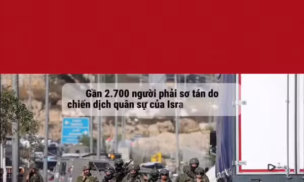 Gần 2.700 người phải sơ tán do chiến dịch quân sự của Israel tại Bờ Tây