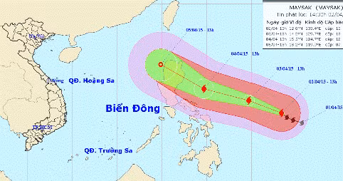 Bão rất mạnh Maysak hướng về Biển Đông ảnh 1
