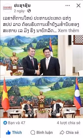 Bài đăng trên trang Facebook chính thức của báo Pasaxon. Ảnh: TTXVN phát