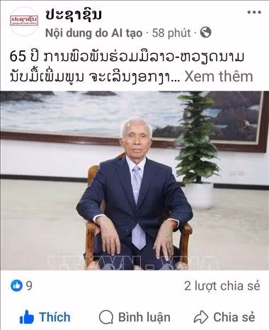 Bài đăng trên trang Facebook chính thức của tờ Pasaxon. Ảnh: TTXVN phát
