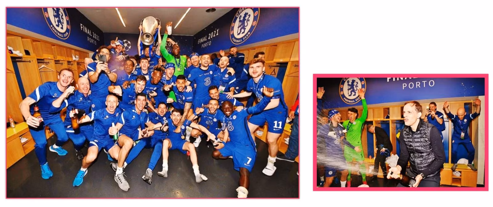 Các cầu thủ Chelsea bùng nổ màn ăn mừng trong phòng thay đồ.