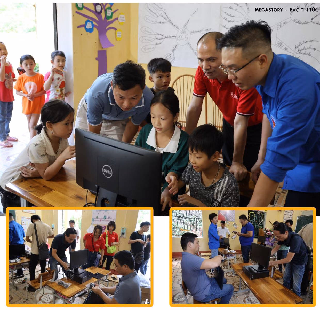 Phòng máy tính mới của trường Tiểu học Tân Pheo.
