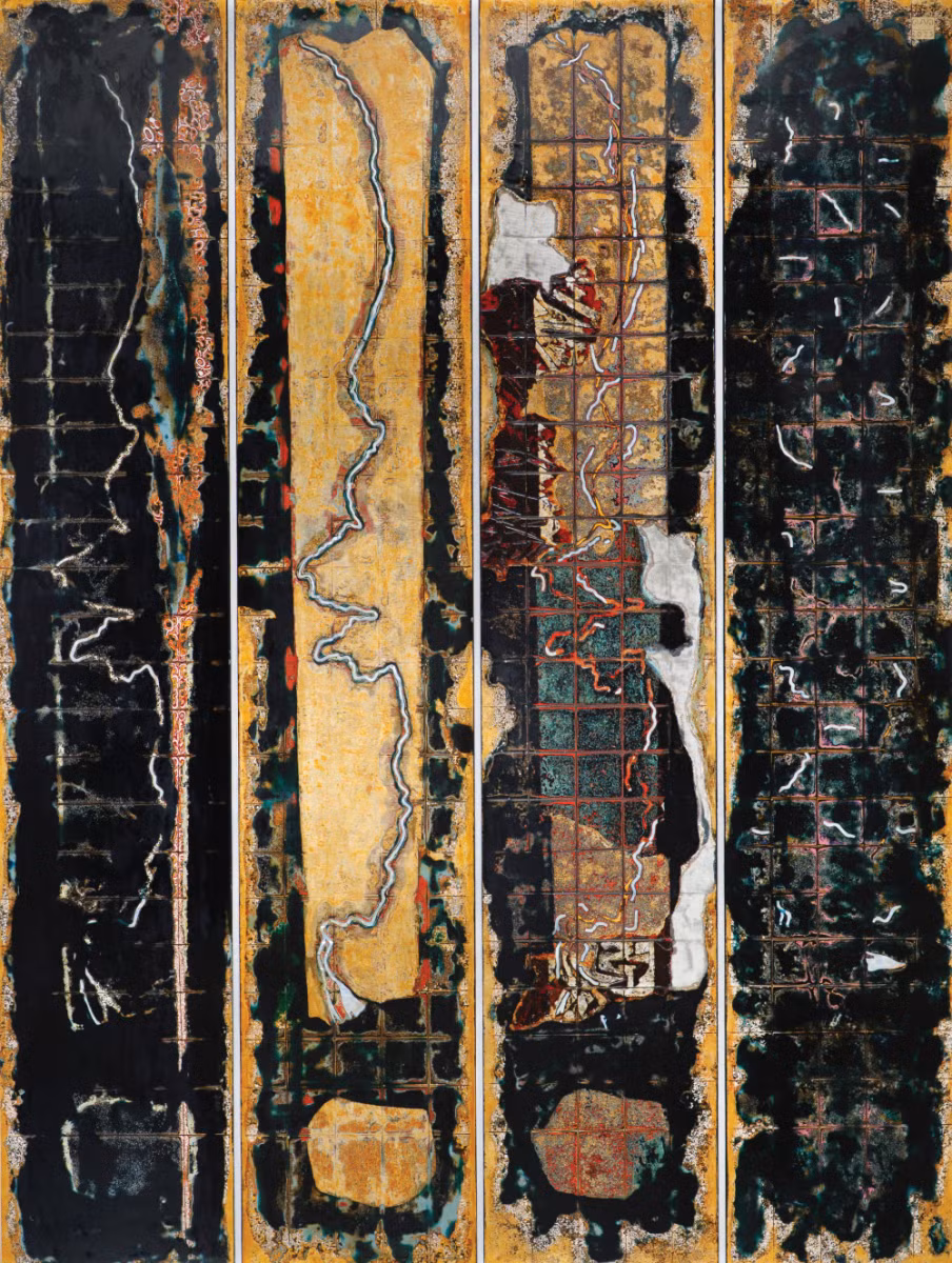 Nghệ thuật sơn mài và kỹ thuật ăn mòn trên hợp kim nhôm được đánh giá cao tại giải UOB Painting of the Year 2025 ảnh 6