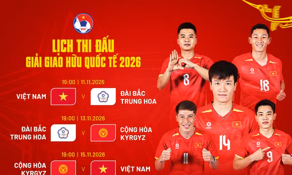 Việt Nam tham dự Giải giao hữu quốc tế 2026 trong FIFA Days tháng 11