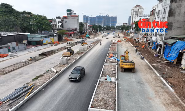 Vành đai 2,5 qua Xuân Đỉnh gấp rút hoàn thiện.