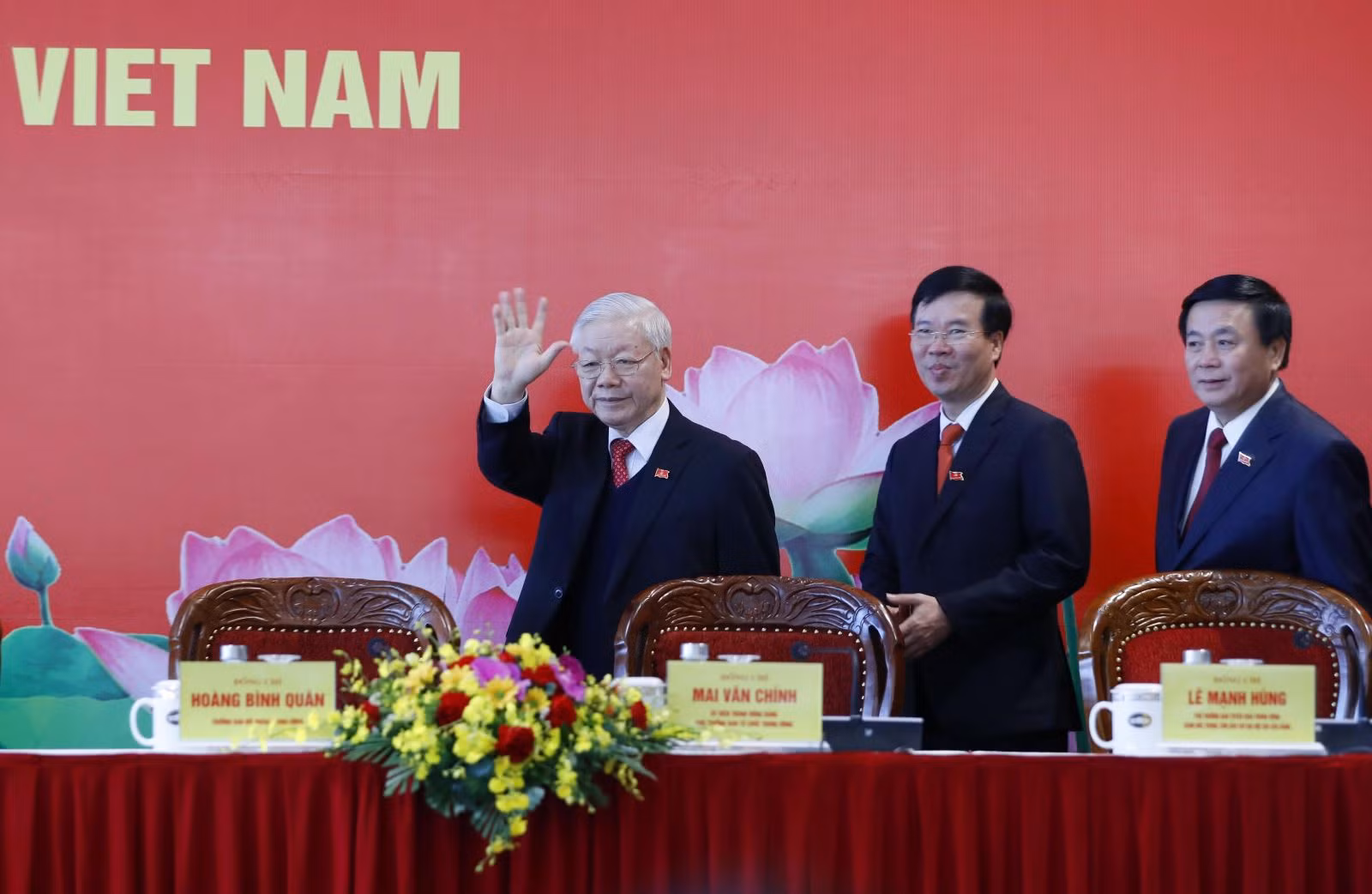 Tổng Bí thư, Chủ tịch nước Nguyễn Phú Trọng đến dự họp báo.