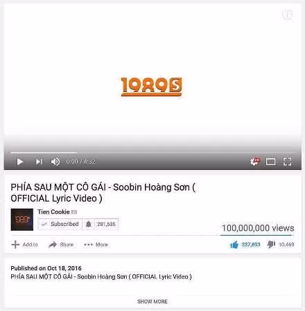 Soobin Hoàng Sơn vừa ‘xô đổ’ kỷ lục 100 triệu view của Sơn Tùng M-TP ảnh 1