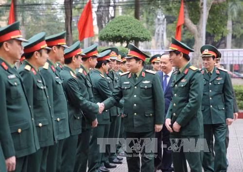 Đại tướng Ngô Xuân Lịch làm việc tại Bộ Chỉ huy quân sự tỉnh Thanh Hoá ảnh 1