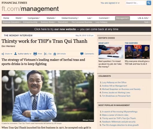 Financial Times thực hiện phóng sự đặc biệt về cuộc đời "vua trà Việt Nam" ảnh 1
