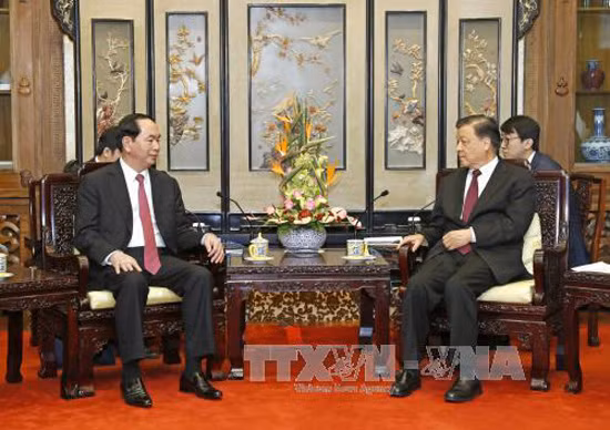 Chủ tịch nước tiếp Ủy viên Thường vụ BCT Đảng Cộng sản Trung Quốc Lưu Vân Sơn ảnh 1