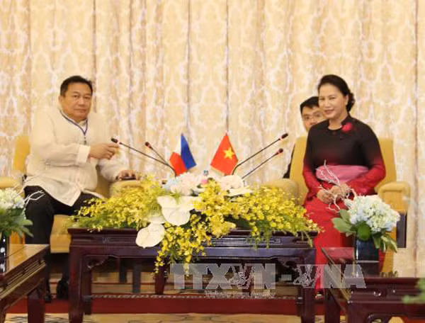 Chủ tịch Quốc hội Nguyễn Thị Kim Ngân tiếp Chủ tịch Hạ viện Philippines ảnh 1