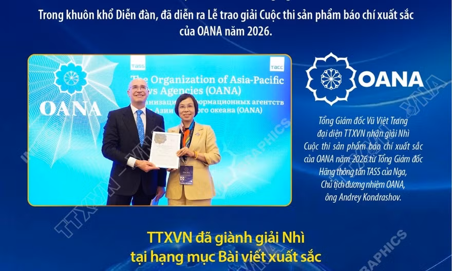 TTXVN giành Giải Nhì Cuộc thi Sản phẩm báo chí xuất sắc của OANA 