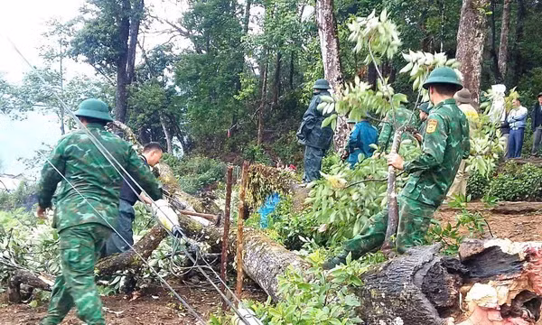 Biên phòng Lai Châu giúp dân khắc phục hậu quả mưa lốc