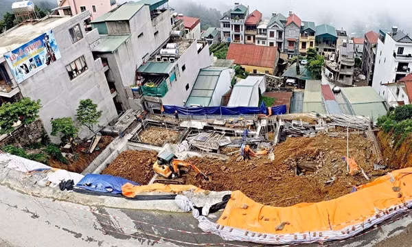 Khẩn trương khắc phục điểm sạt lở trên tuyến đường tại Khu du lịch Tam Đảo