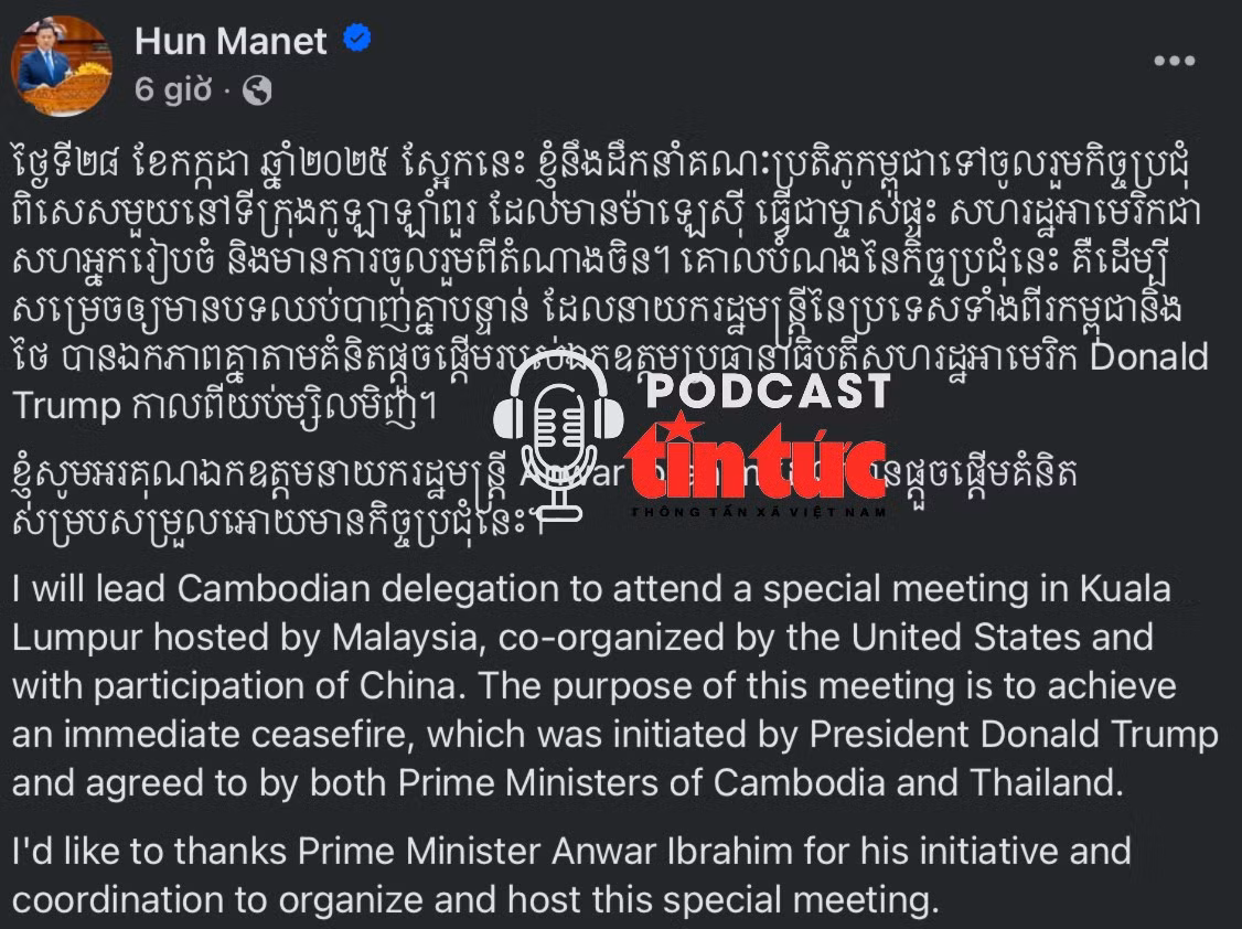Tin nóng thế giới sáng 28/7/2025