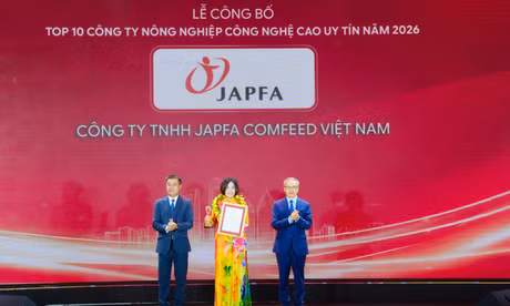 Japfa Việt Nam tăng hạng trong Top 10 Công ty uy tín ngành Nông nghiệp Công nghệ cao