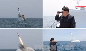Ông Kim Jong Un theo dõi phóng thử tên lửa chống hạm 
