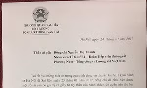 Trả gần 100 triệu đồng cho hành khách quên trên tàu SE1