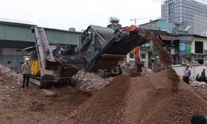 Hà Nội đưa vào vận hành thử dây chuyền nghiền phế thải xây dựng tại chỗ 