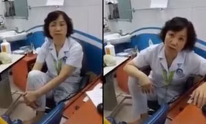 Hạ bậc thi đua bác sĩ gác chân lên ghế đối thoại với người nhà bệnh nhân