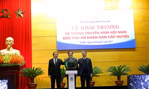 Truyền hình hội nghị trực tuyến đến Tòa án nhân dân cấp huyện