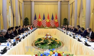Chủ tịch nước Trần Đại Quang hội đàm với Tổng thống Hoa Kỳ Donald Trump