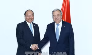 Thủ tướng Nguyễn Xuân Phúc gặp Tổng Thư ký Liên hợp quốc và Chủ tịch Hội đồng châu Âu