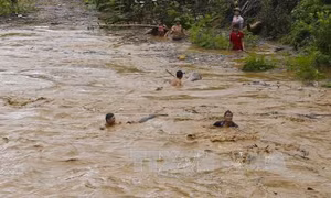 Khuyến cáo người dân không đánh bắt tôm, cá trên sông, suối trong mùa mưa lũ